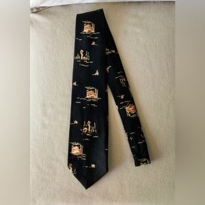 Lilly Dache Vintage Silk "Showboat" Tie - circa 1950s - Sold by Gimbel Brothers